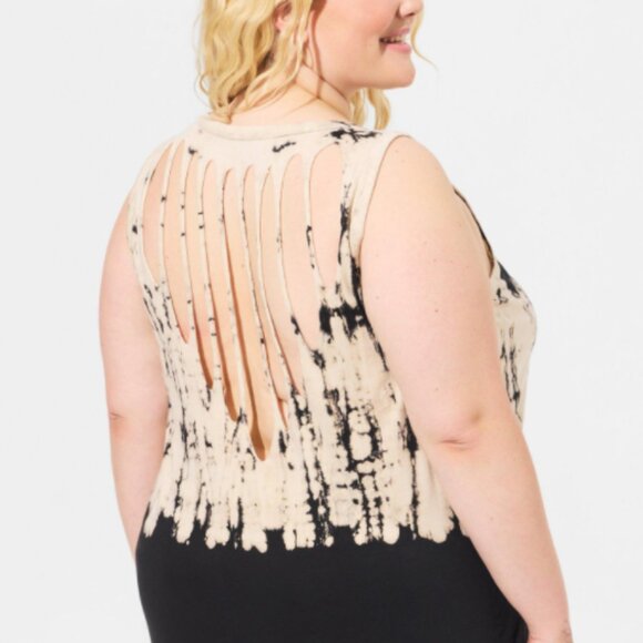 Crew Neck Slash Back Tank - Picture 1 of 5